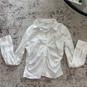 White Button-Up Shirt cropped